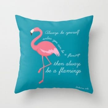 Flamingo cushion in teal - always be a flamingo