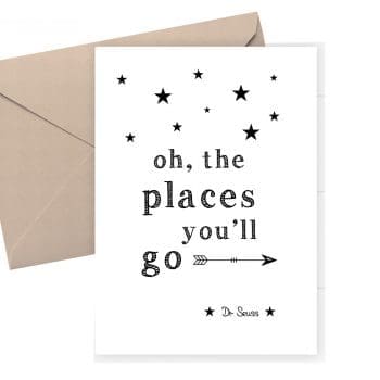 Good luck - Graduation card - Dr Seuss quote - Oh the places you'll go - Urban Makers