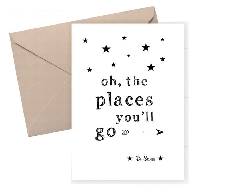 Good luck - Graduation card - Dr Seuss quote - Oh the places you'll go - Urban Makers