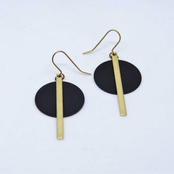 black-disc-and-brass-bar-earrings