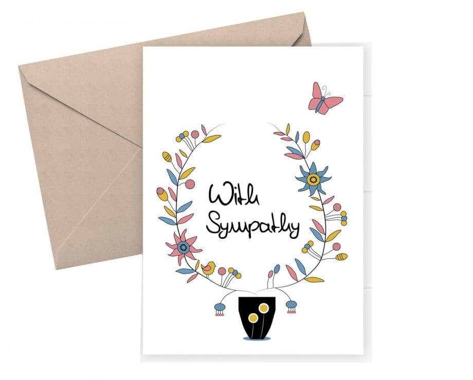 sympathy. card with floral print