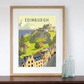 Edinburgh - Retro Style Art Print
