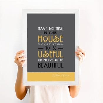 William Morris Quote print - Have nothing in your house that you do not know to be useful or believe to be beautiful