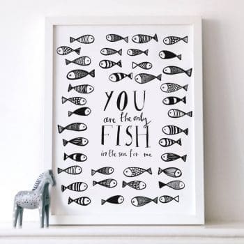 only fish in sea print