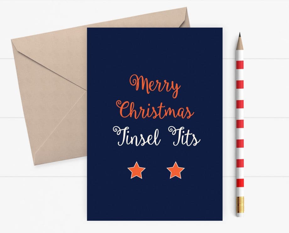Merry Christmas Tinsel Tits - Funny Christmas card