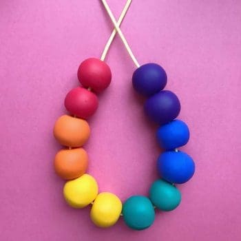 Rainbow polymer clay necklace