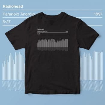 Radiohead Paranoid Android Song Sound Wave Graphic T Shirt
