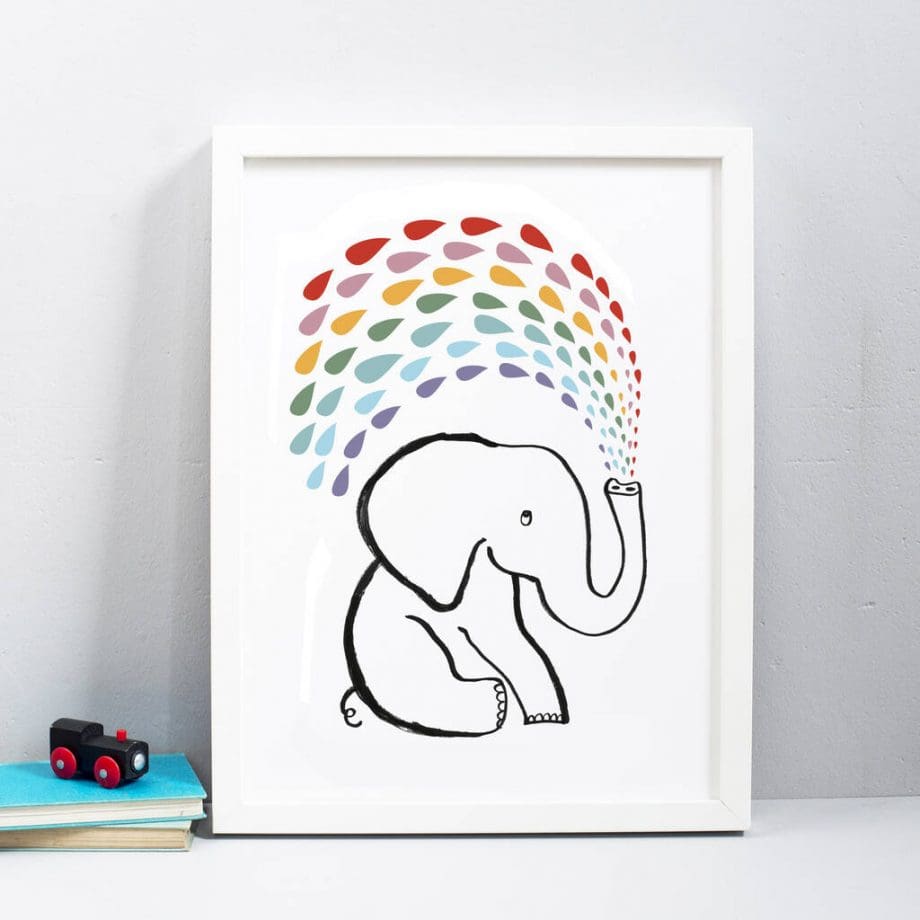 Elephant Rainbow Print