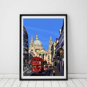 St Paul's Cathedral (Blue Sky) London Art Print