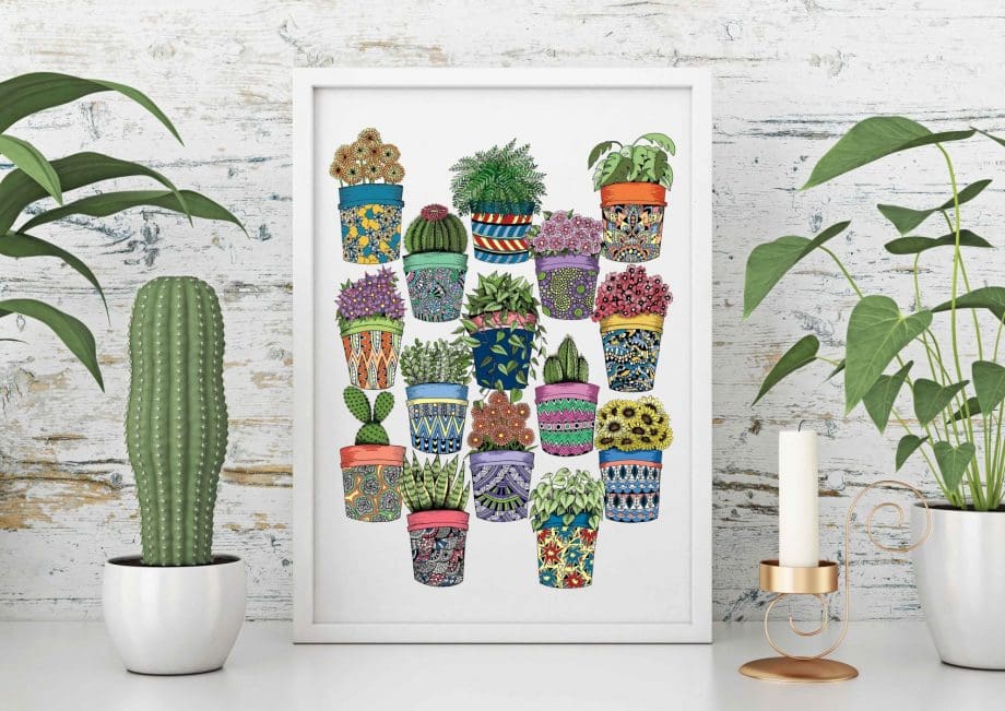Pot Plants Art Print