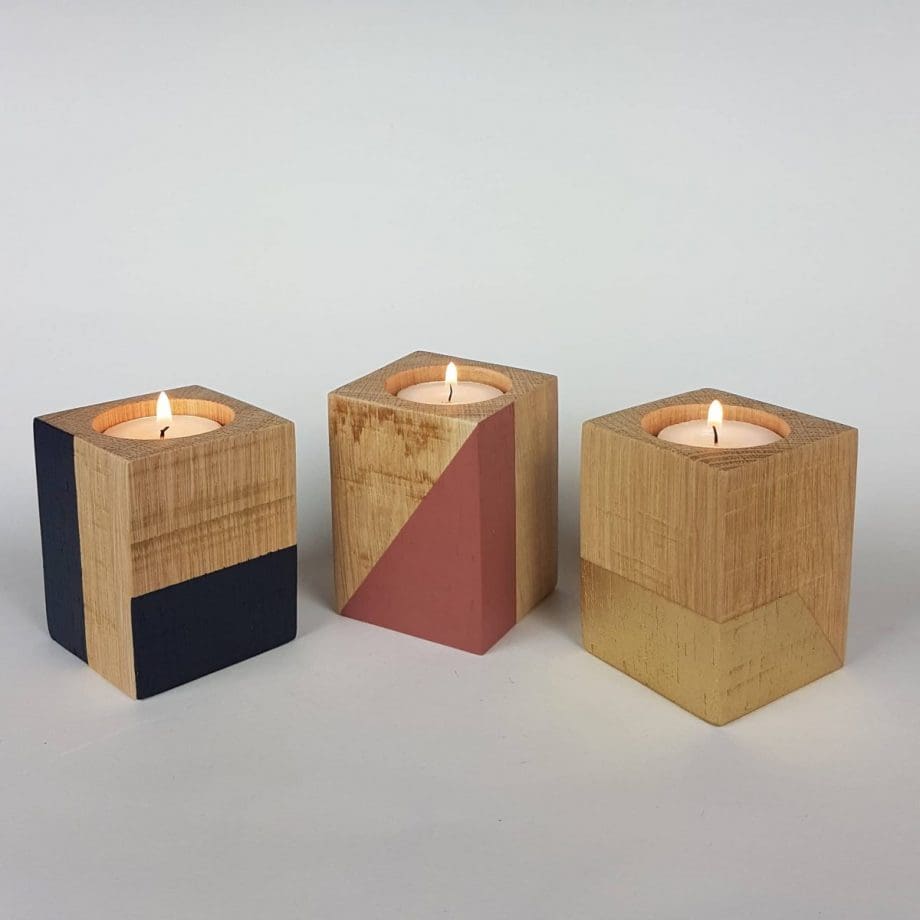 Salvaged wood candle cube - tall