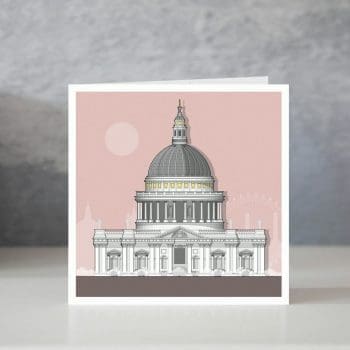 London St Paul's Cathedral Pink Card