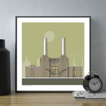 London Battersea Power Station Sun Print