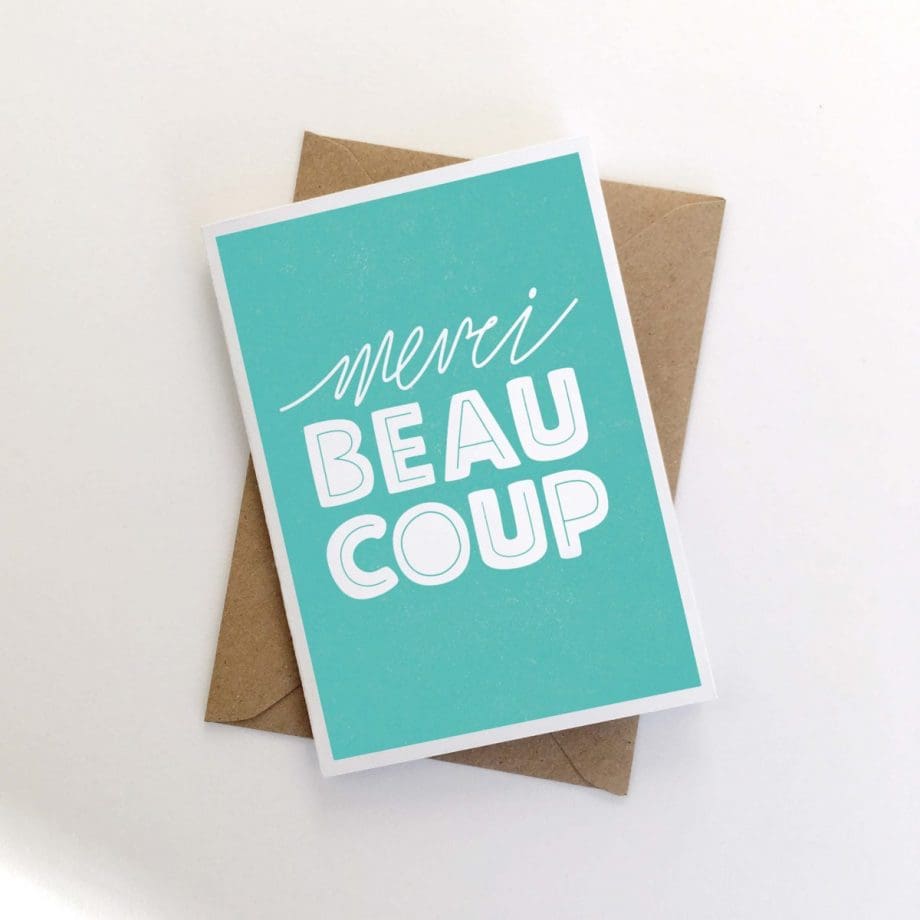Merci Beaucoup eco-friendly thank you card