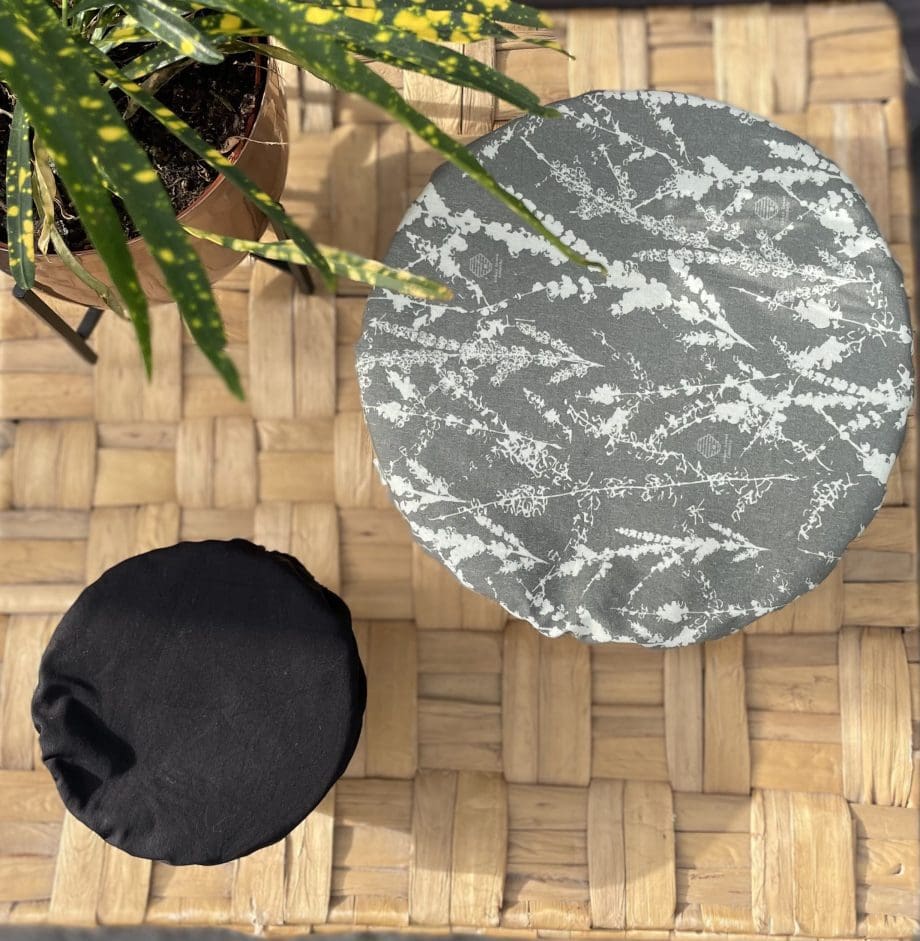 Two Reusable bowl Covers - grey and black