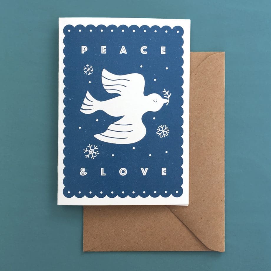 Peace and Love christmas card