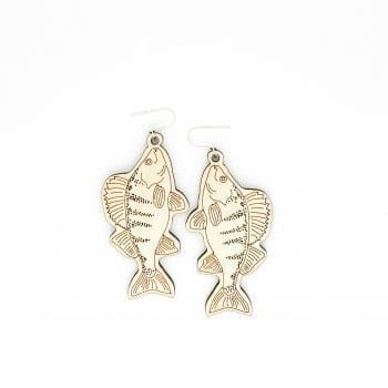 Fish Perch - wooden earrings