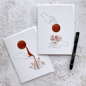 Recycled artisan botanical greeting cards (pack of 6)