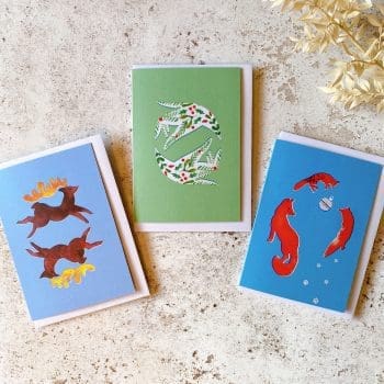 Hand-illustrated recycled Christmas card