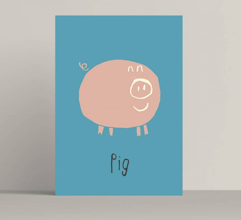 Cheerful Pig Art Print
