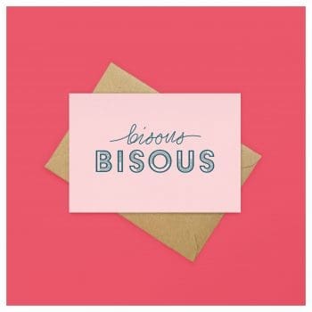 French ‘Bisous bisous’ kisses card