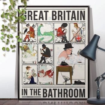 Britain in the Bath Funny Bathroom Art Print