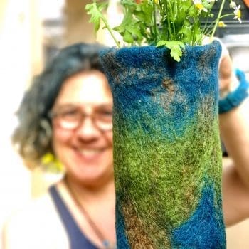 Mossy Turquoise, Felt Vase and Pot Cover