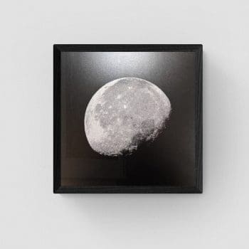 Moonshine - graphite paper glitter moon Screen print