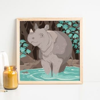 Rhino Art Print - Cute Animal Print