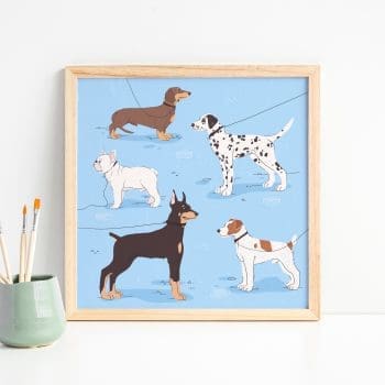 Dog Breeds Art Print - Dalmatian - Dogs Illustration