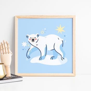 Polar Bears Art Print Winter Animals Arctic Animals