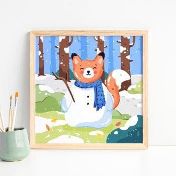 Snow Fox Art Print - Winter Landscape