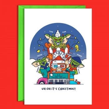 Uh oh it's Christmas! Gremlins A6 Christmas Card