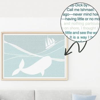Moby Dick wall art, art print, wall poster