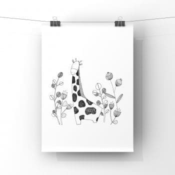 Giraffe in Forest Art Print