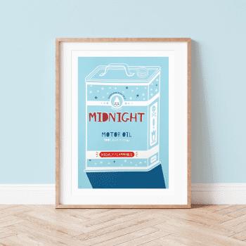 Midnight Oil A3 Handmade Screen Print