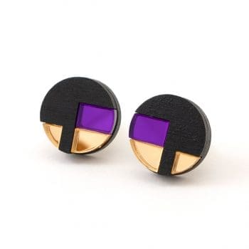FORM067 NUT Stud Earrings - Purple