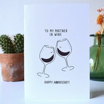 Anniversary Card | Valentine’s Card “To my partner in wine”