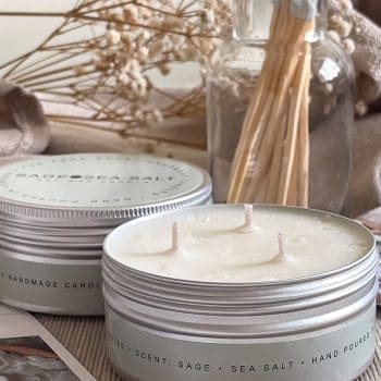 Sage and Sea Salt 3 Wick Soy Candle in a Tin