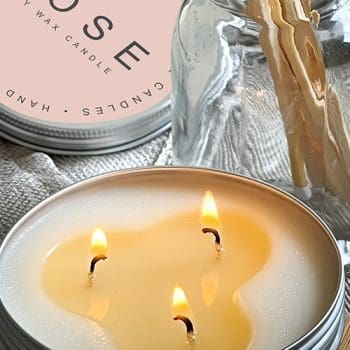 Rose - Three Wick Soy Candle in a Tin