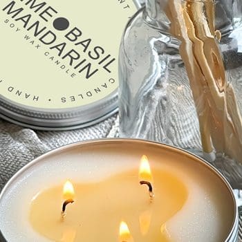 Lime Basil and Mandarin 3 Wick Soy Candle