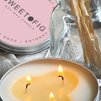 Sweet Fig 3 Wick Soy Candle in a Tin