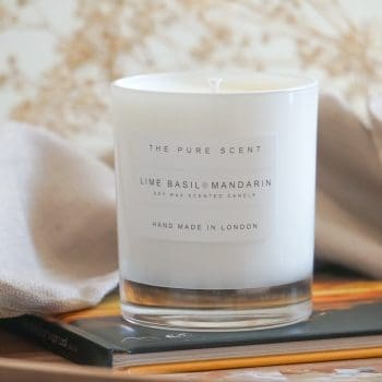 Lime Basil and Mandarin Soy Candle in a Glass