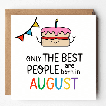 Cute August Birthday Card