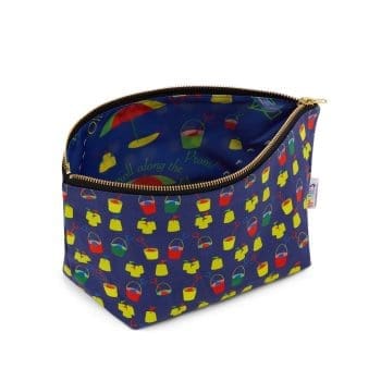 Seaside Really Useful Bag - The design features colourful buckets and spades on a dark blue background.