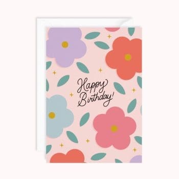 Happy Birthday Flowers | Simple Floral Birthday Greeting Card