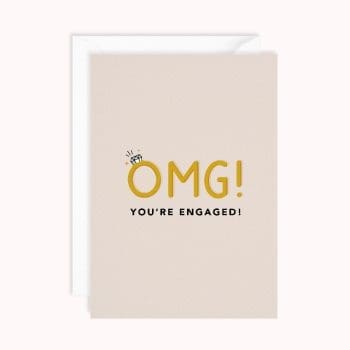 OMG Engaged Card | Cute Engagement Congratulations Card
