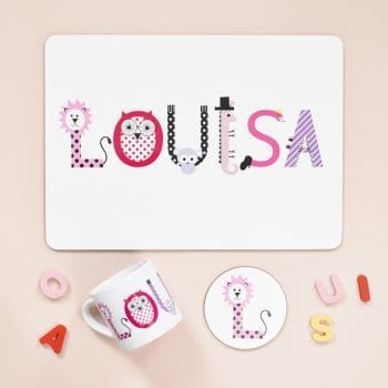 Children's Personalised Placemat, Mug and Coaster Gift Set