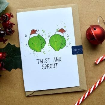 Christmas Card “Twist and Sprout” - card with two sprouts