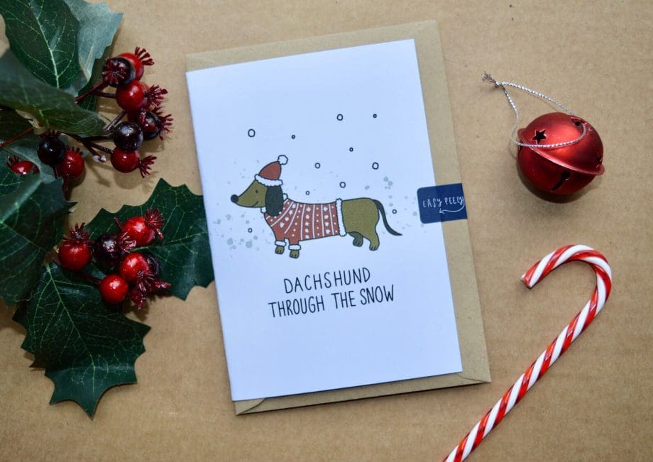 Christmas Card “Dachshund through the snow”